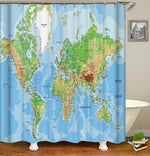 Rideau De Douche Carte Du Monde - Vignette | Douceur De Bain