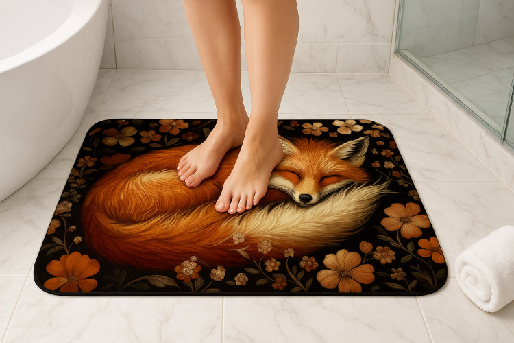 Tapis de bain renard pieds