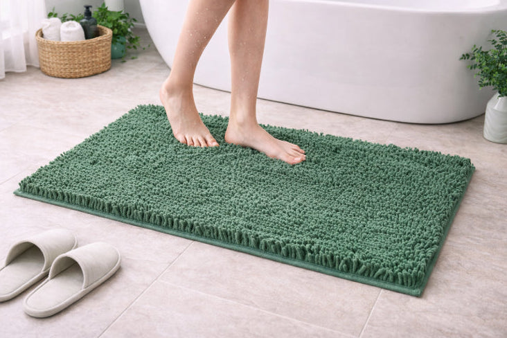 Tapis de bain vert empire chaussures