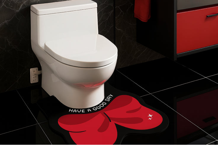 Tapis de sol de toilette avec nœud rouge HAVE A GOOD DAY