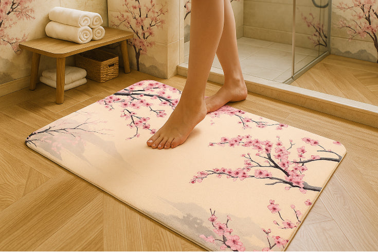 Tapis de sol imprimé fleurs de cerisier pieds