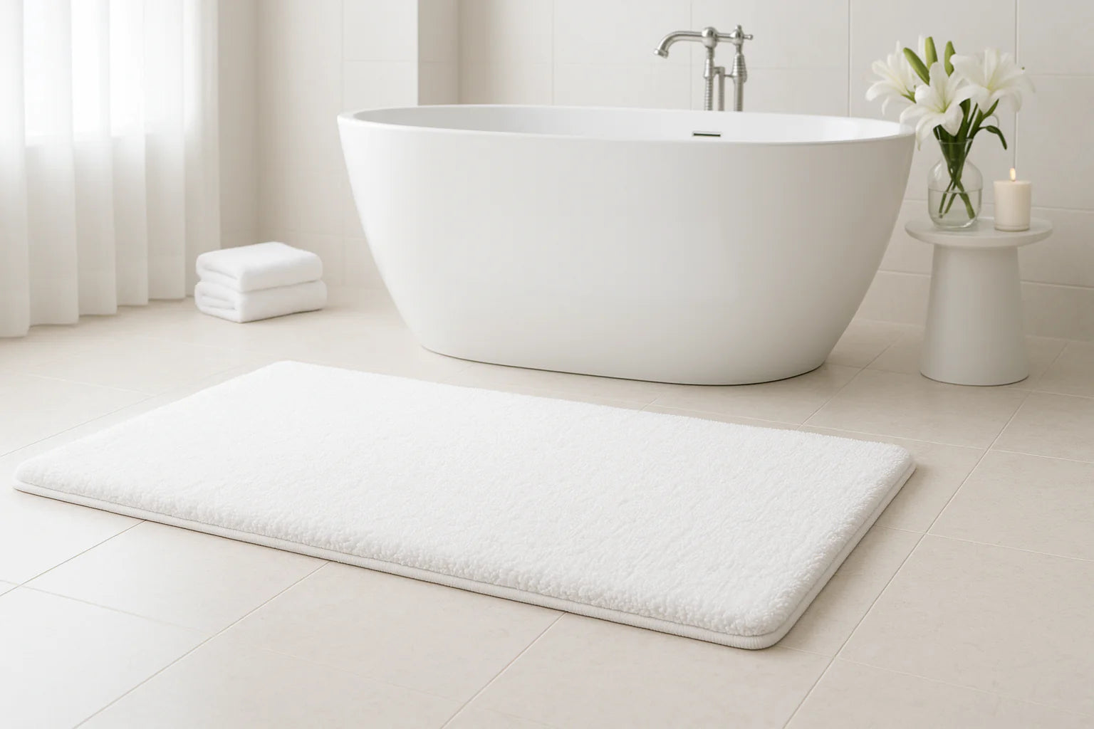 Tapis de bain blanc