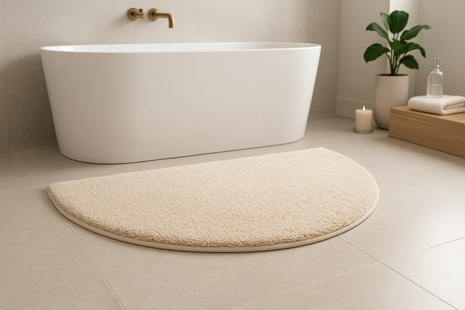 Tapis de bain demi lune