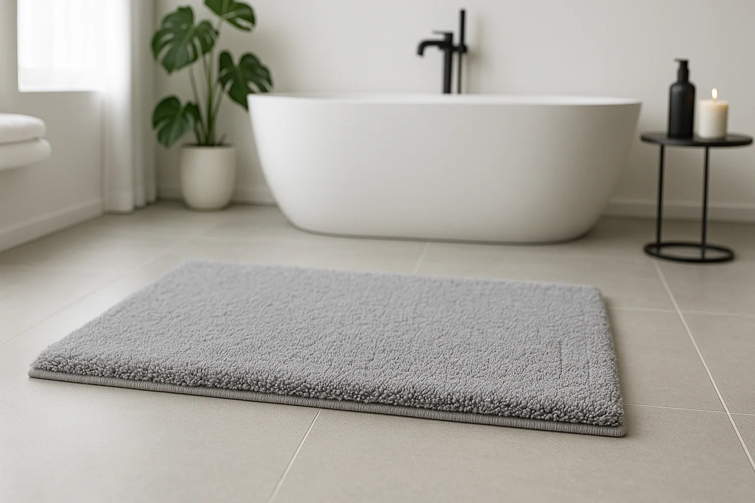 Tapis de bain gris
