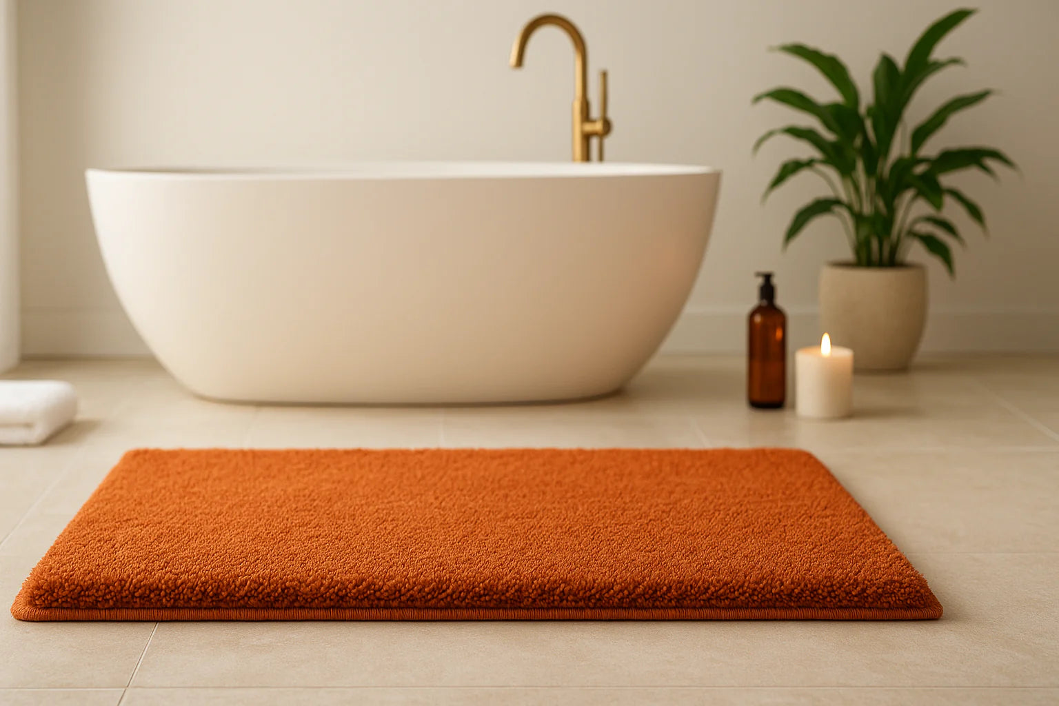 Tapis de bain orange