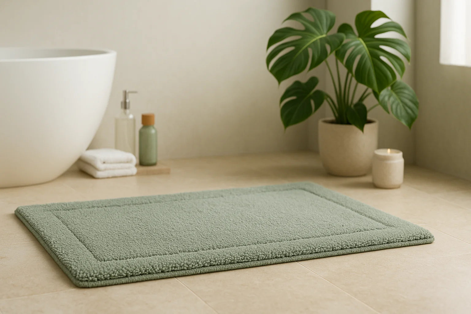 Tapis de bain vert