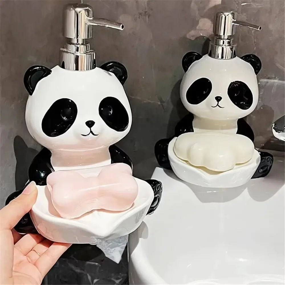 Distributeur de Savon Panda avec Porte-Savon 