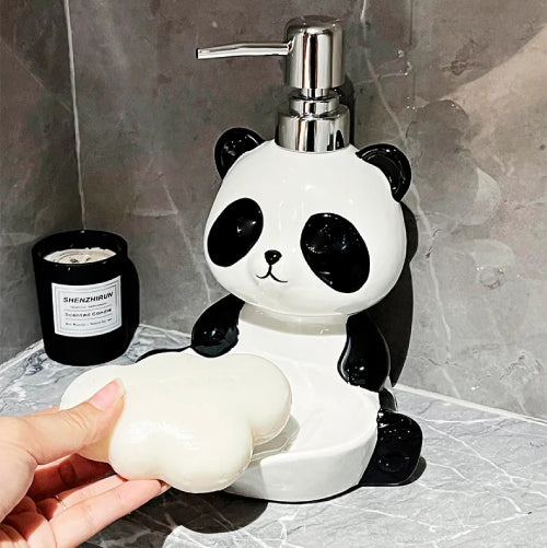 Distributeur de Savon Panda avec Porte-Savon coin 