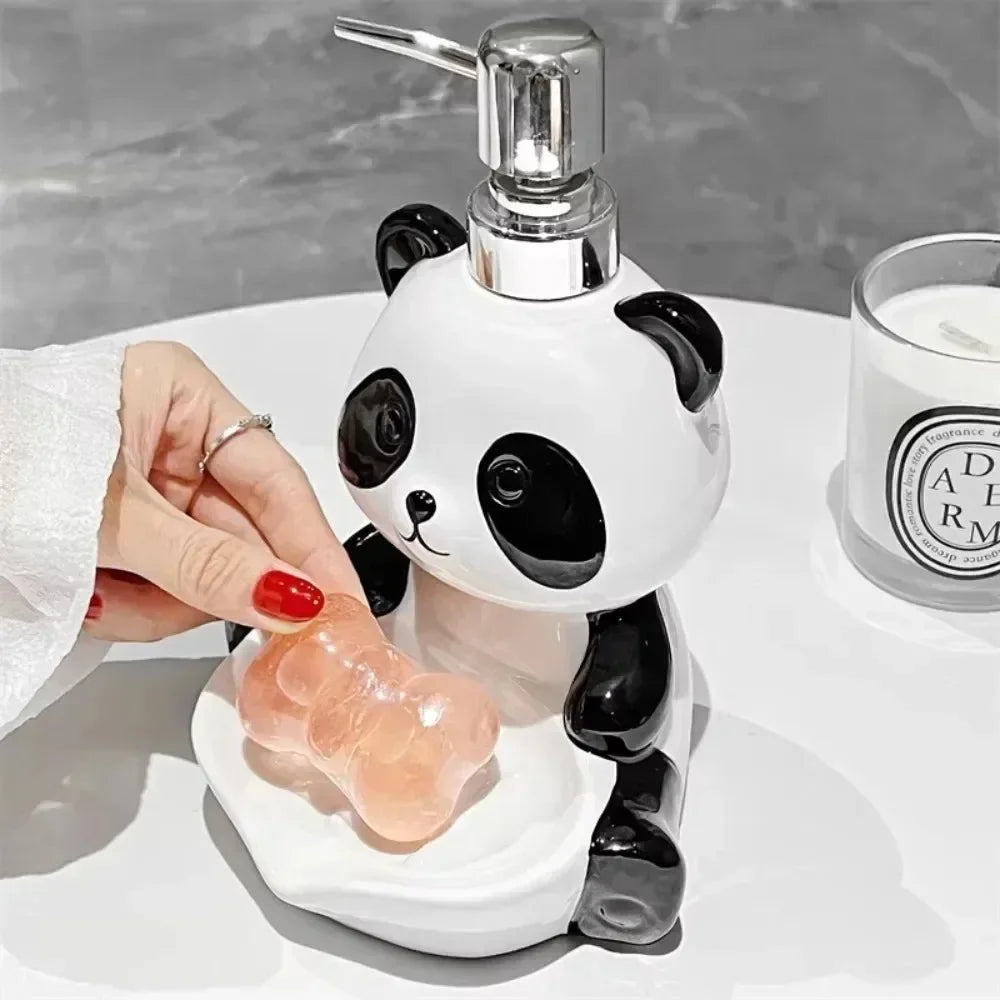 Distributeur de Savon Panda avec Porte-Savon main 