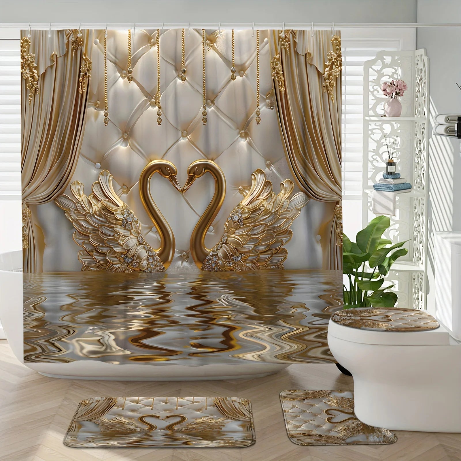 Ensemble Salle de Bain LoveRoyal rideau 