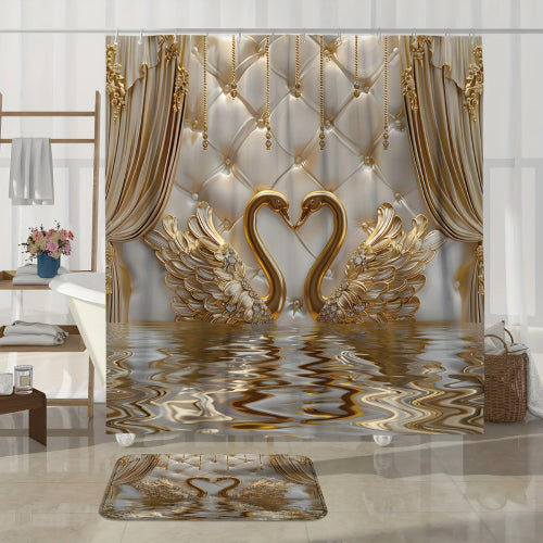 Ensemble Salle de Bain LoveRoyal tapis rideau 