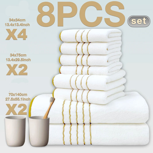 Ensemble Serviettes Spa Luxe 8 Pièces Coton Premium