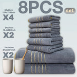 Ensemble Serviettes Spa Luxe 8 Pièces Coton Premium - Vignette | Douceur De Bain