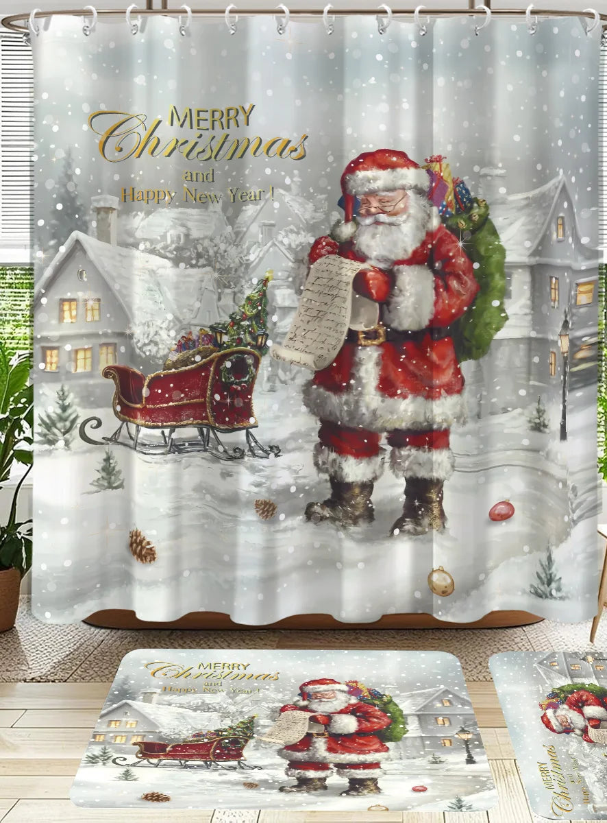 Ensemble de Salle de Bain Noël toilettes 