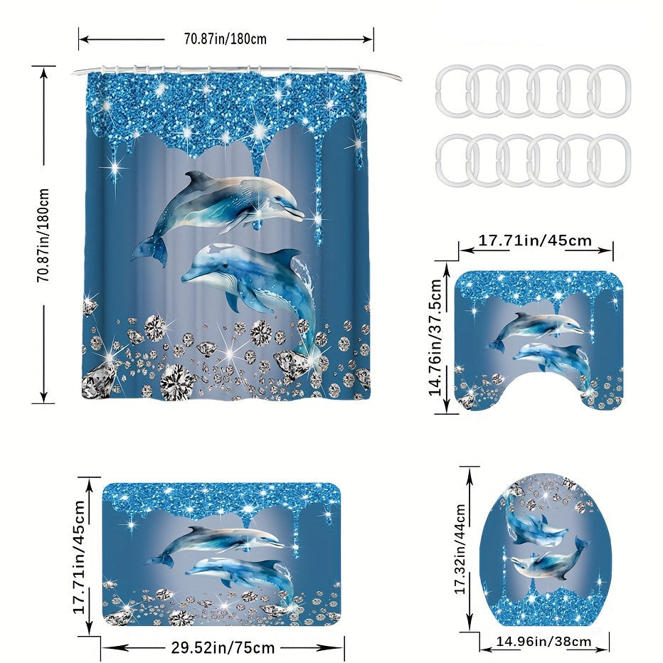 Ensemble de rideau de douche diamant taille 