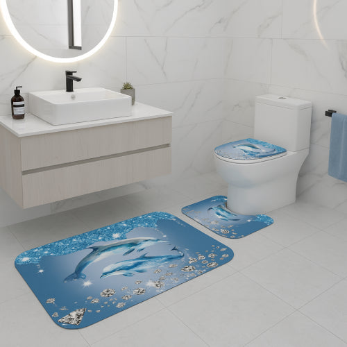 Ensemble de rideau de douche diamant tapis 