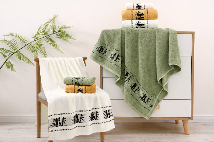 Ensemble de serviettes 100% fibre de bambou  chaise 