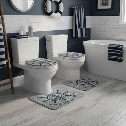Ensemble de tapis de bain imprimé t-shirt nautique la marine 