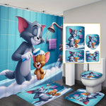 Ensemble de tapis de bain + rideau de bain Tom et Jerry - Vignette | Douceur De Bain