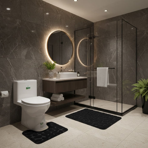 Ensemble tapis de bain et WC 2 pièces 