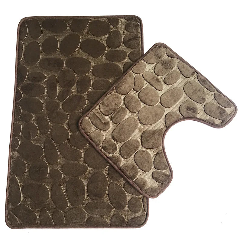 Ensemble tapis de bain et WC  café
