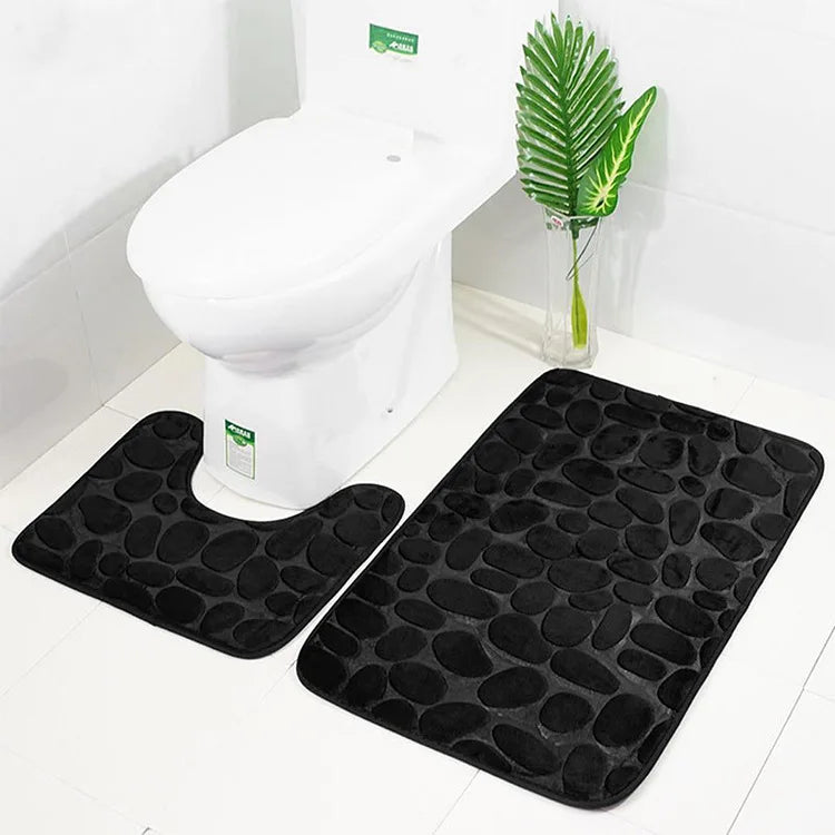 Ensemble tapis de bain et WC toilettes