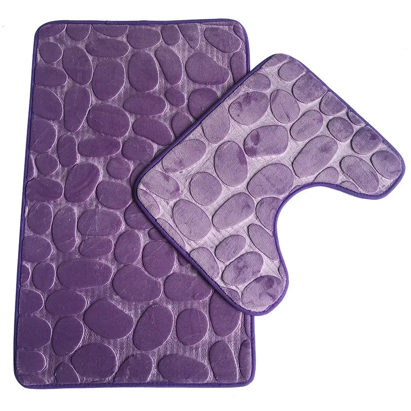 Ensemble tapis de bain et WC  violet 2 pièces