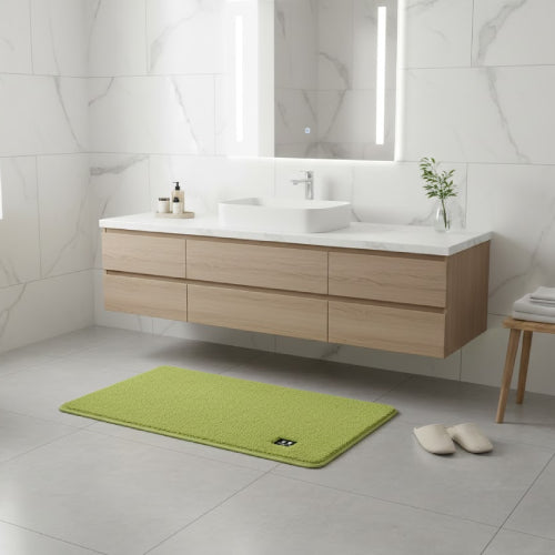 Grand tapis salle de bain original lavabo 
