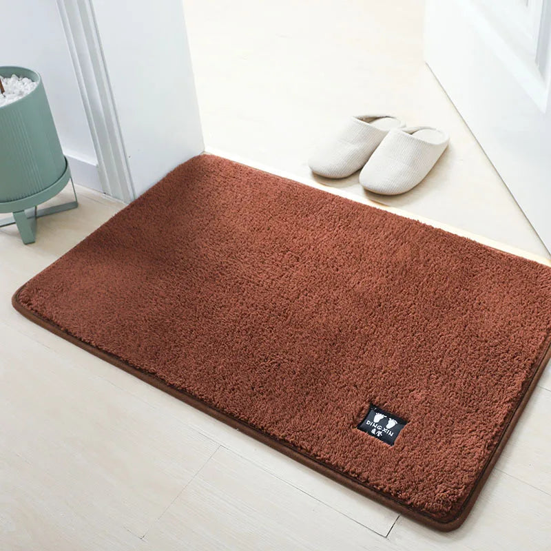 Grand tapis salle de bain original  marron