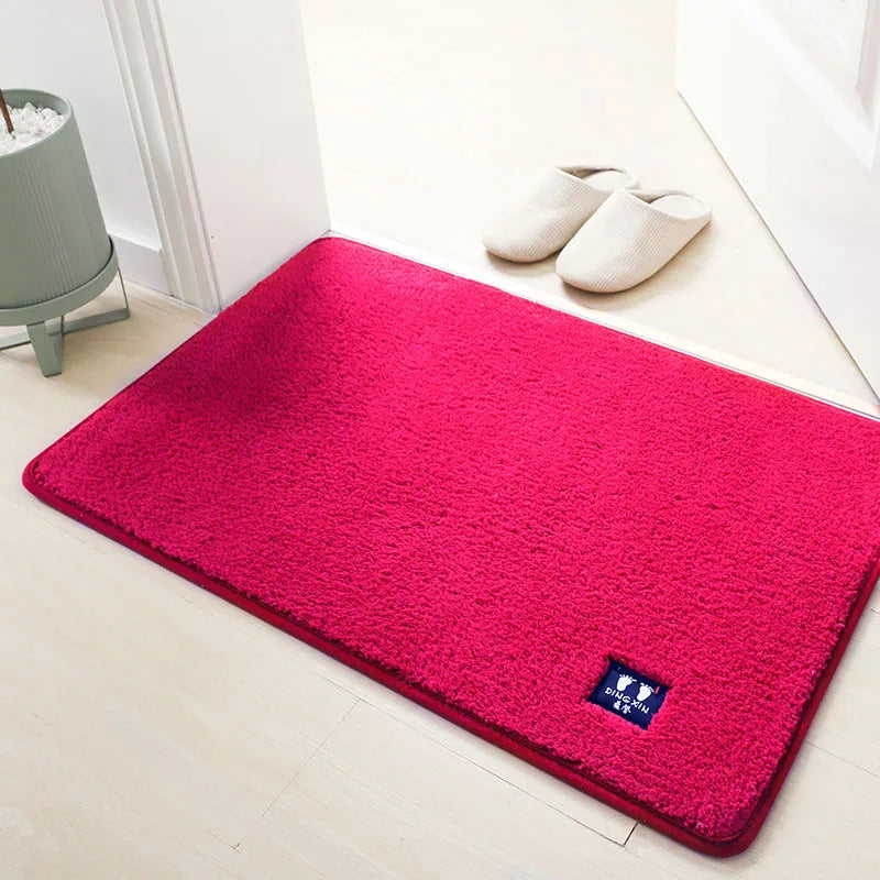 Grand tapis salle de bain original rose