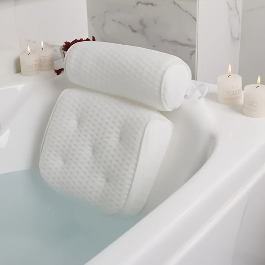 Oreiller de Bain blanc avec Support Cervical et Dorsal