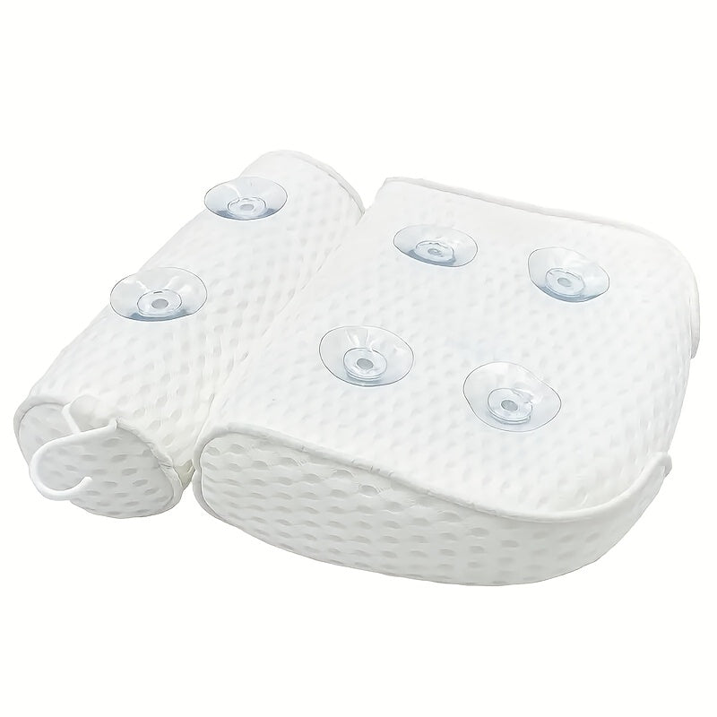 Oreiller de Bain blanc avec Support Cervical et Dorsal ventouses 