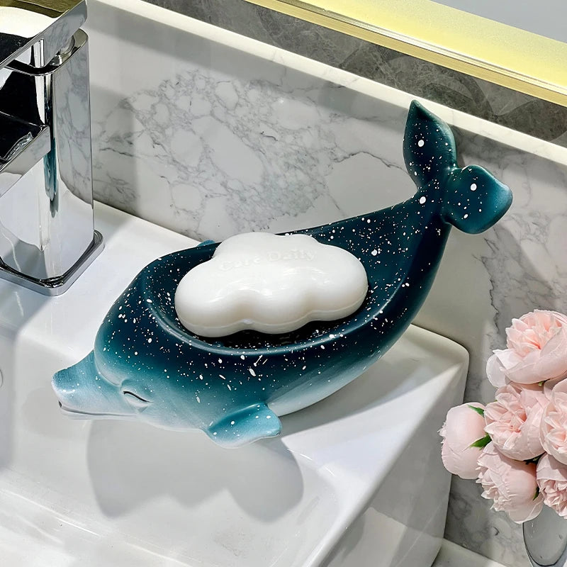 Porte-Savon Dauphin à Drainage lavabo 