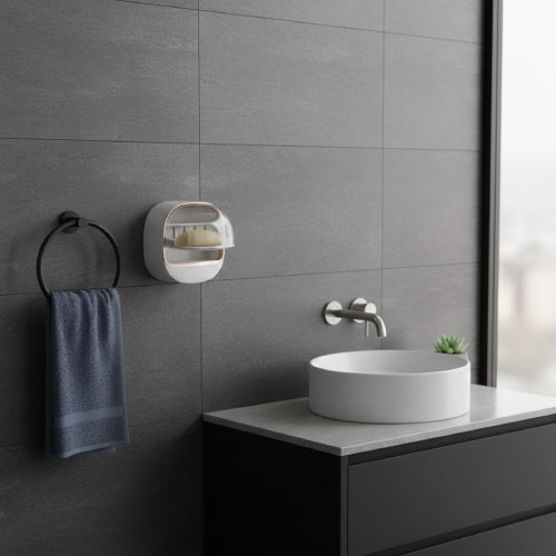 Porte-Savon Mural avec Couvercle Protecteur lavabo 