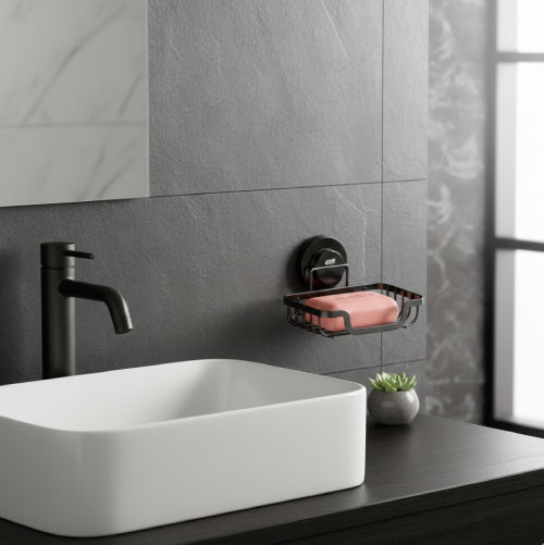 Porte-Savon Mural avec Ventouse Puissante lavabo 