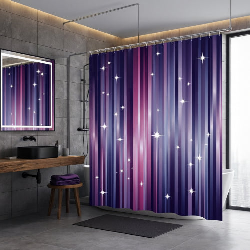 Rideau De Douche Aubergine baignoire 