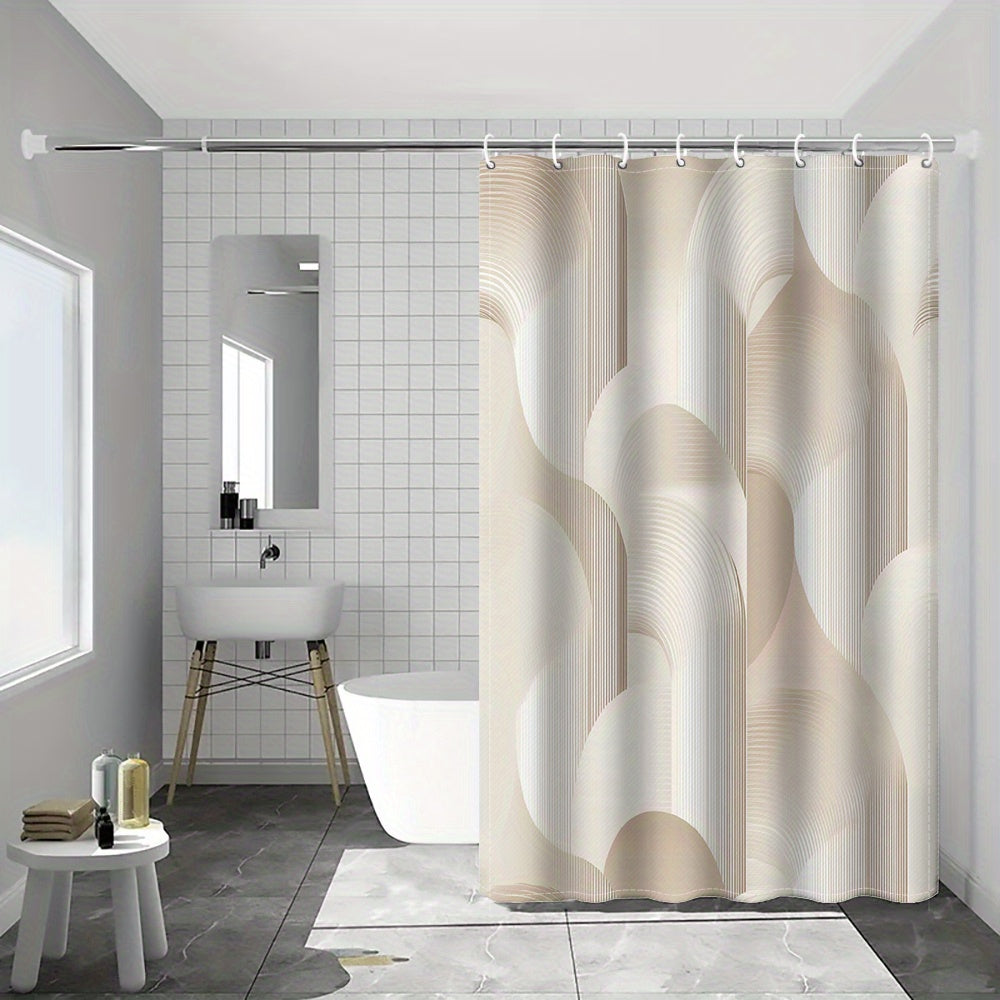 Rideau De Douche Marron Beige long 