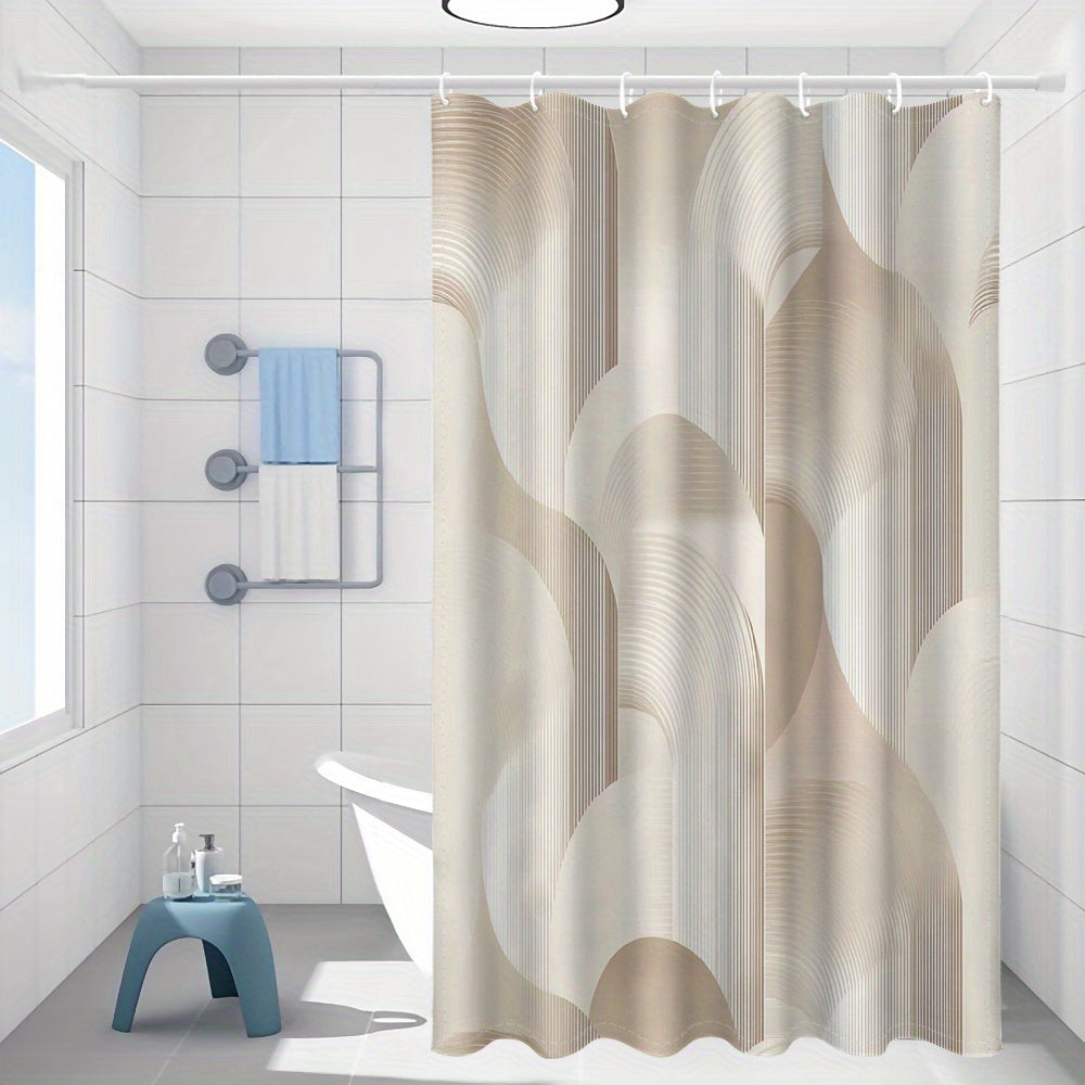 Rideau De Douche Marron Beige tabouret 