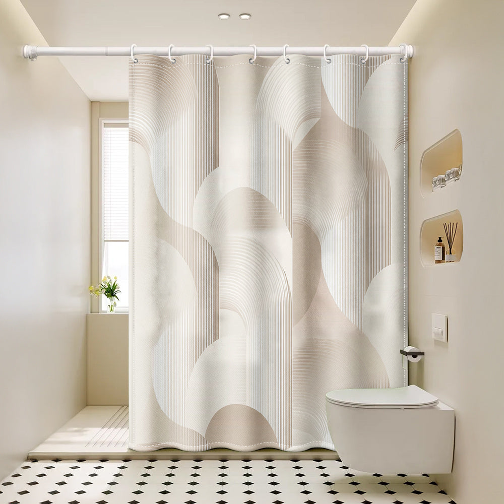 Rideau De Douche Marron Beige toilettes