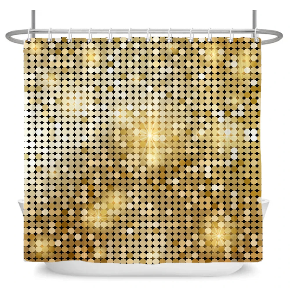 Rideau De Douche Or fond blanc 