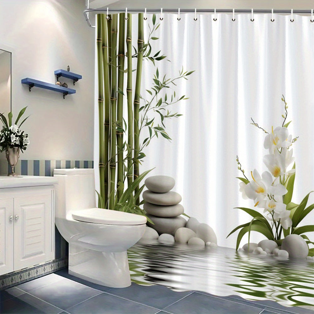 Rideau de Douche Galets & Orchidée