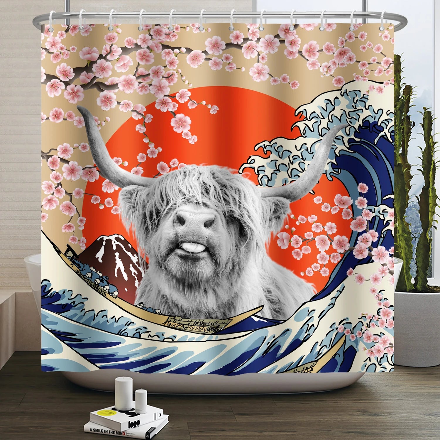 Rideau de Douche Japonais animal 