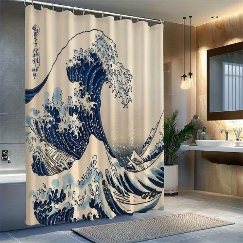 Rideau de Douche Japonais tapis 