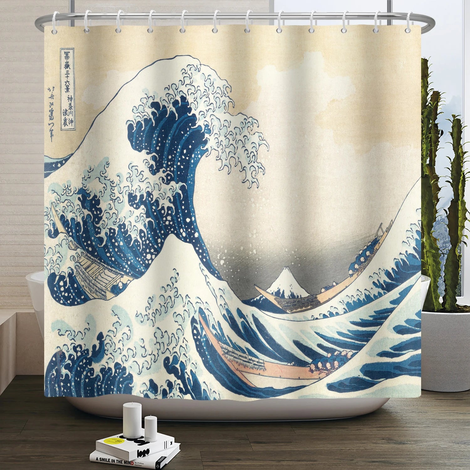 Rideau de Douche Japonais vagues 