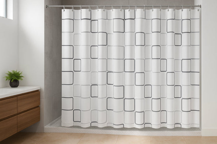 Rideau de Douche Moderne Géométrique  douche 