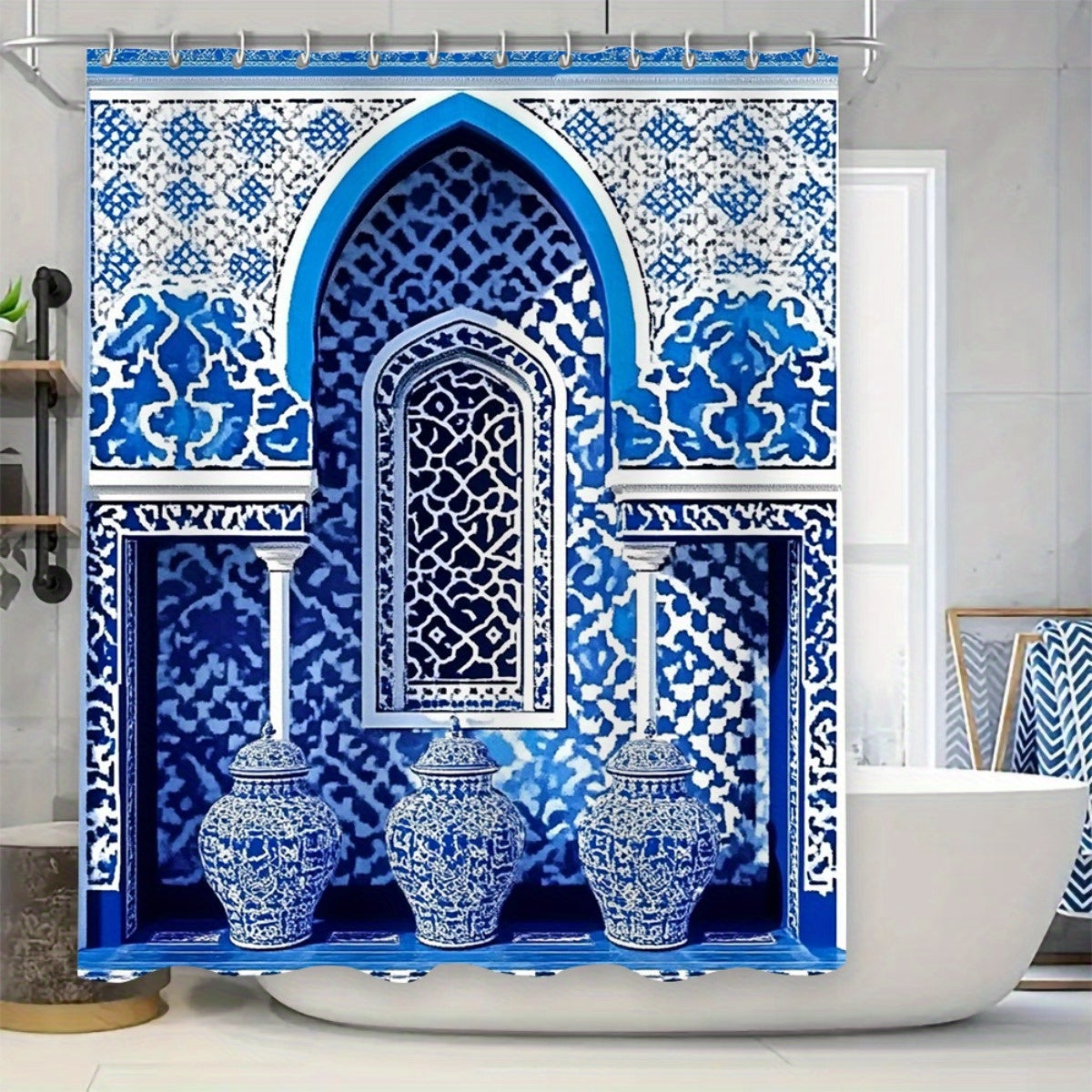 Rideau de Douche Style Marocain bleu 