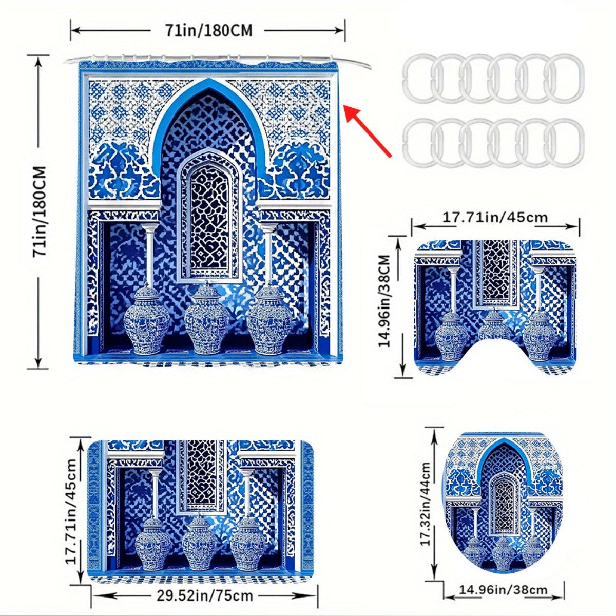 Rideau de Douche Style Marocain tailles 