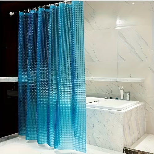 Rideau de Douche Transparent Bleu baignoire 