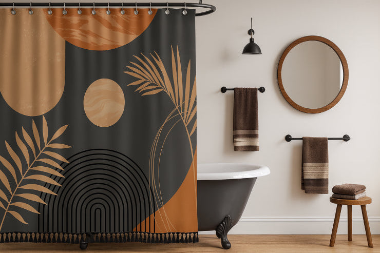 Rideau de Douche exotique bain 