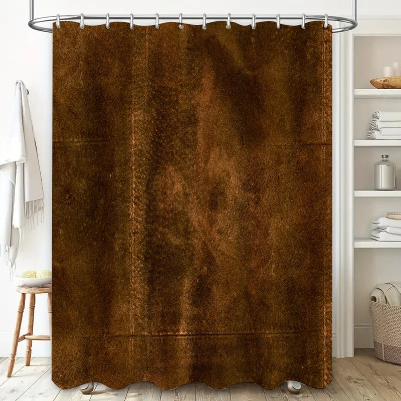 Rideau de Douche rustique Marron baignoire 